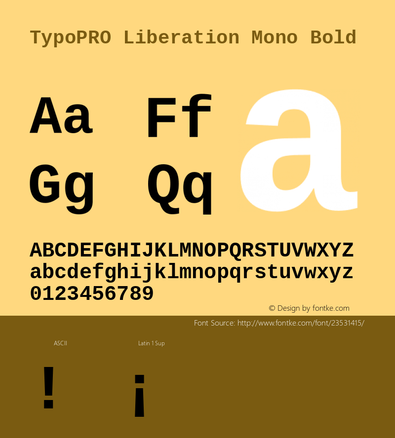 TypoPRO Liberation Mono Bold Version 2.00.1 Font Sample