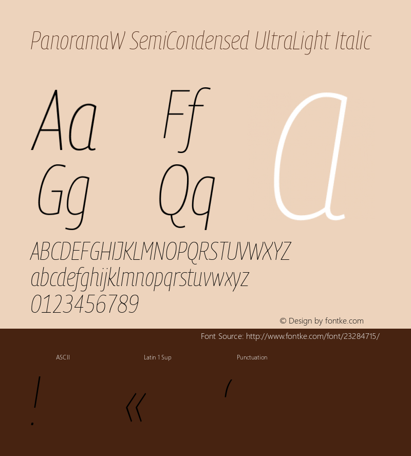 PanoramaW SemiCondensed UltraLight Italic Version 1.001;PS 1.1;hotconv 1.0.72;makeotf.lib2.5.5900; ttfautohint (v0.92) -l 8 -r 50 -G 200 -x 14 -w 