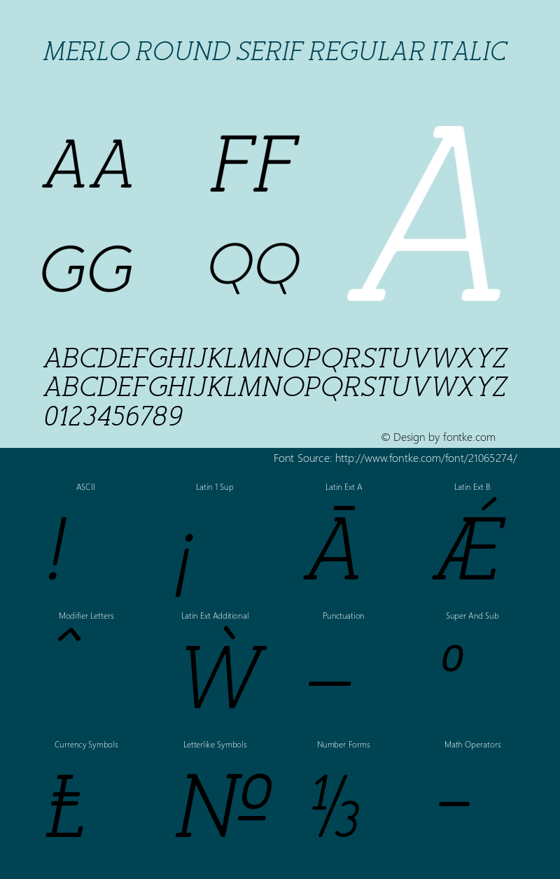 Merlo Round Serif Regular Italic Version 1.000;PS 001.000;hotconv 1.0.70;makeotf.lib2.5.58329 Font Sample