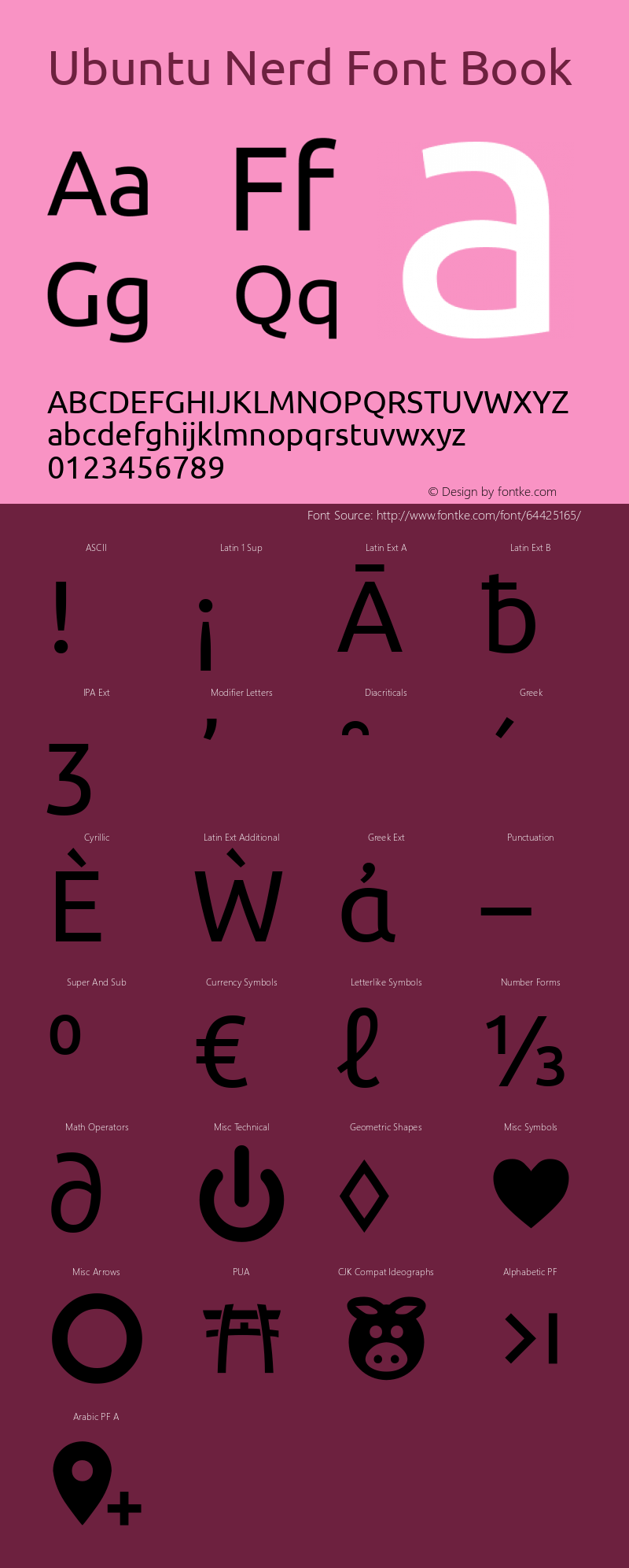 Ubuntu Nerd Font Complete 0.83 Font Sample