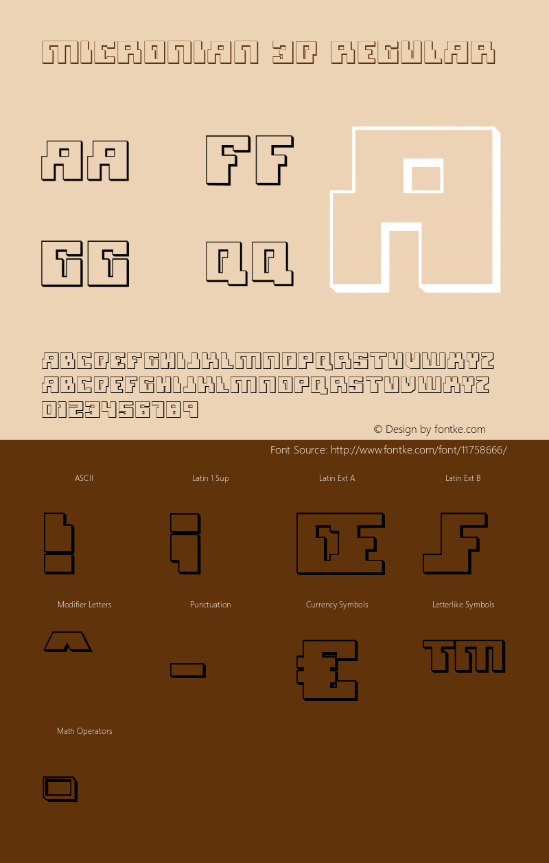 Micronian 3D Regular 001.000 Font Sample