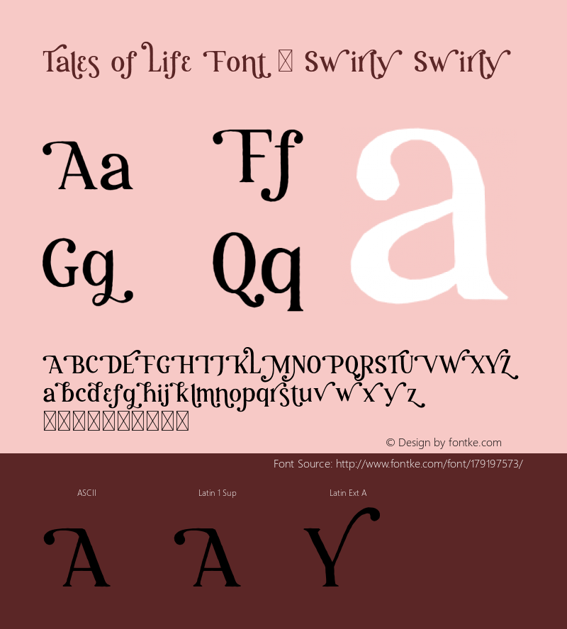 Tales of Life Font - Swirly Version 1.000图片样张