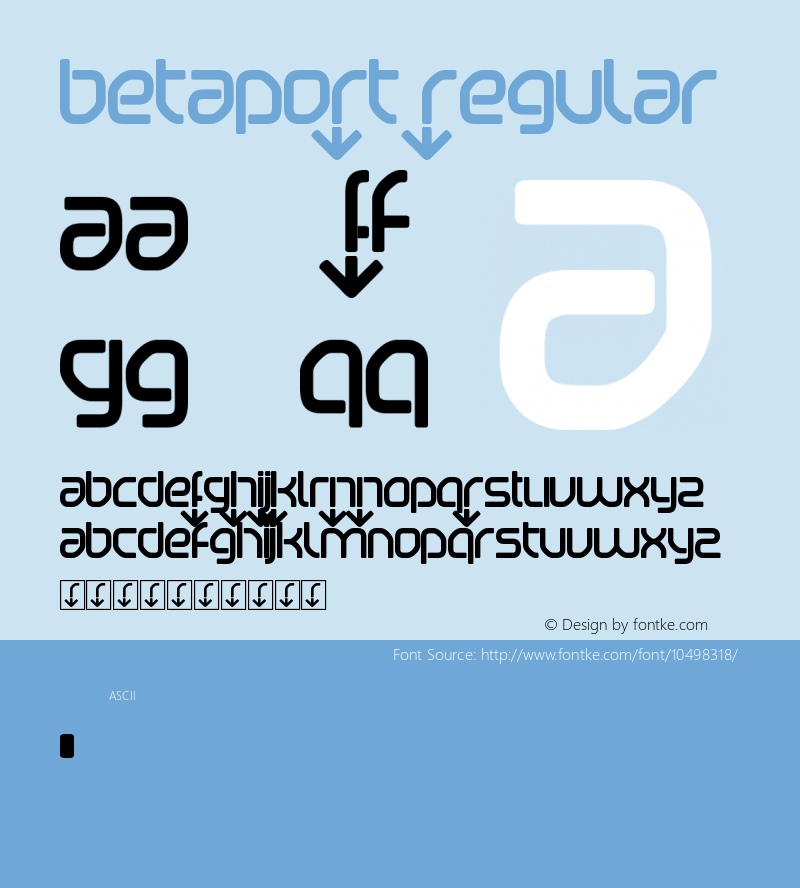 betapoRt Regular Version 1.00 August 1, 2013, initial release Font Sample