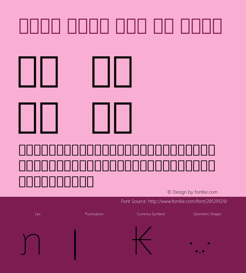 Noto Sans Lao UI Thin Version 2.000; ttfautohint (v1.8.2) Font Sample