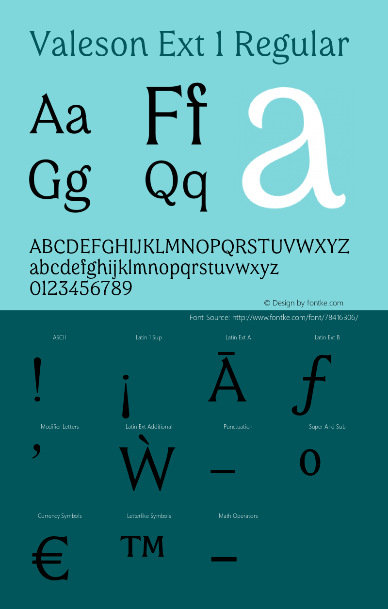 Valeson W05 Ext Light Version 1.00 Font Sample