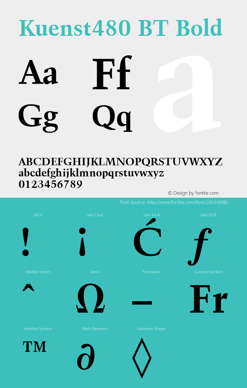 Kuenst480 BT Bold mfgpctt-v4.4 Dec 29 1998 Font Sample