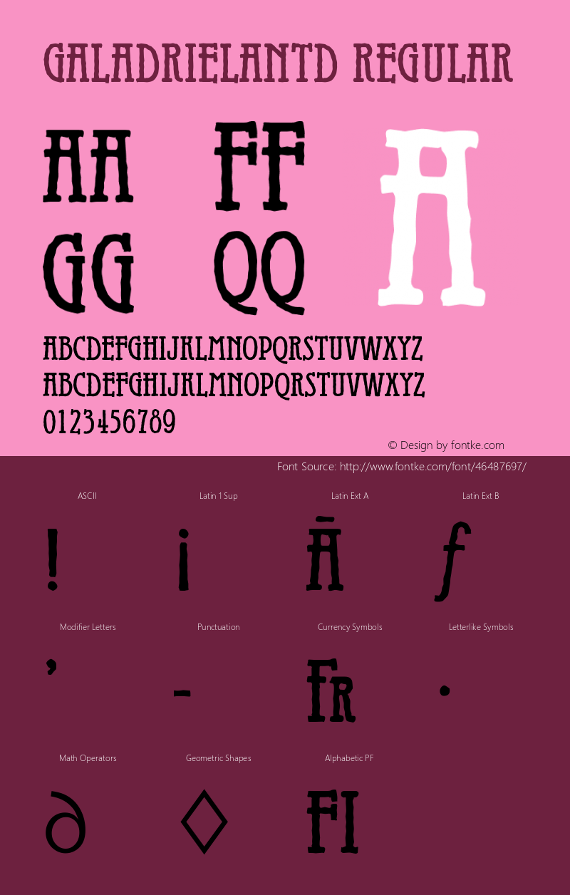 GaladrielAntD Version 1.00 Font Sample