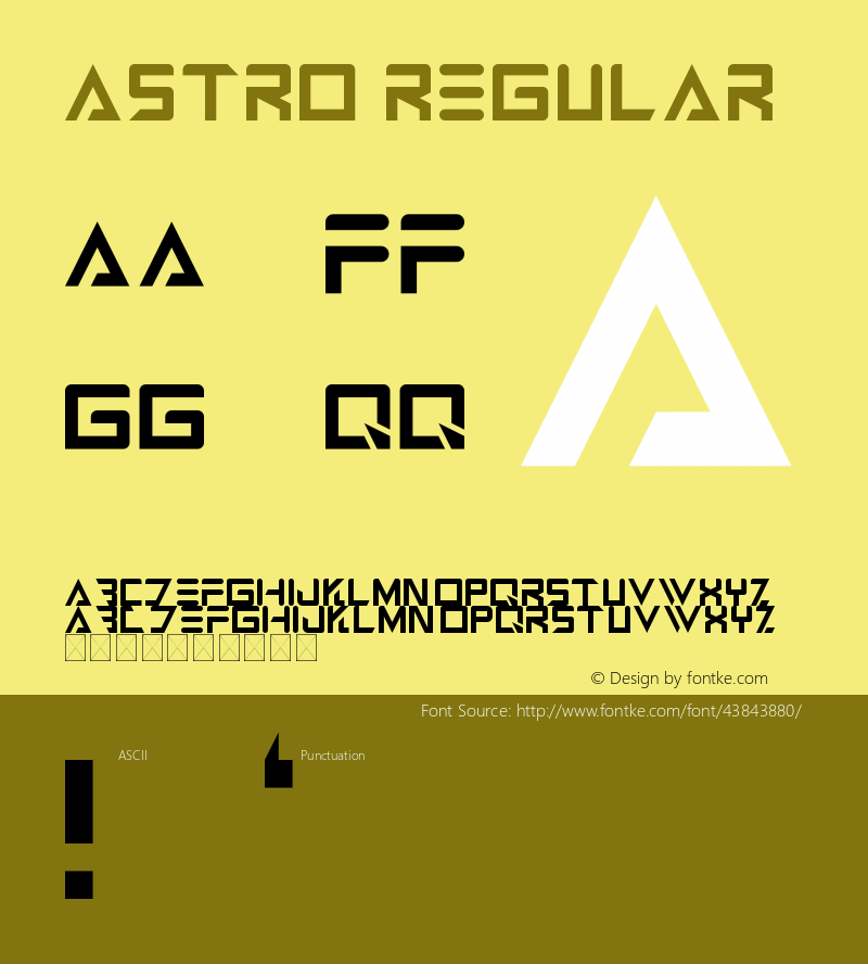 Astro Regular Version 1.0 Font Sample