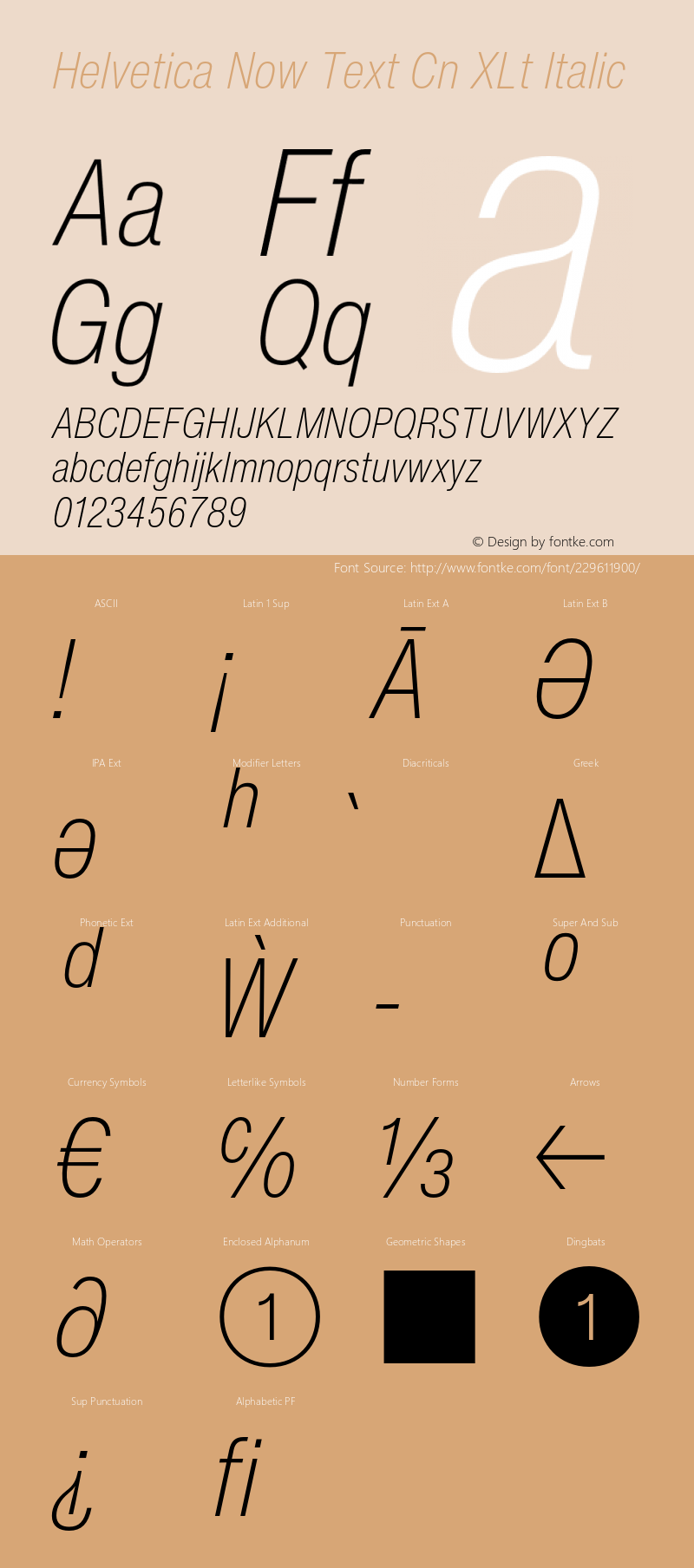 Helvetica Now Text Cn XLt It Version 2.00图片样张