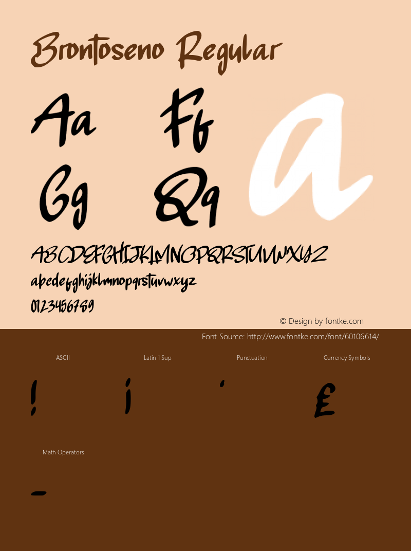 Brontoseno Version 1.00;March 25, 2020;FontCreator 12.0.0.2563 64-bit Font Sample