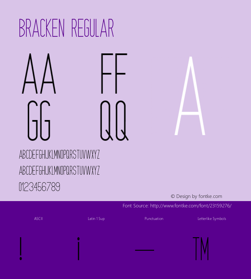 Bracken Regular Version 1.000 Font Sample
