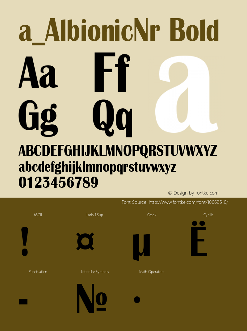 a_AlbionicNr Bold Vers. 01.01 Font Sample