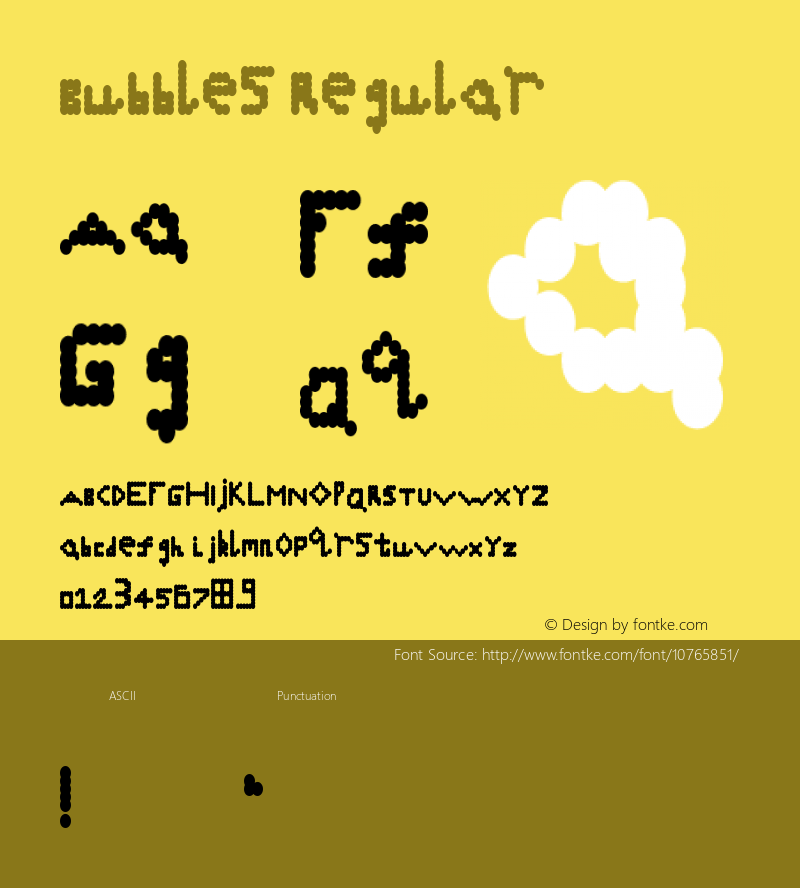 Bubbles Regular Version 1.0 Font Sample