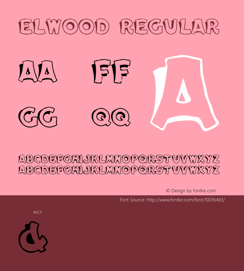 Elwood Regular Converted from F:\Y\ELWOOD.TF1 by ALLTYPE Font Sample