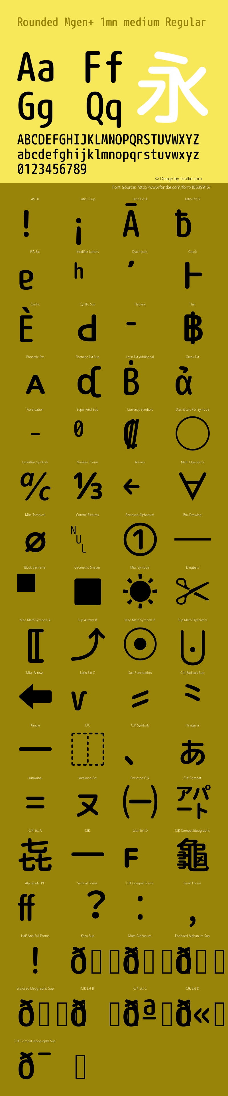 Rounded Mgen+ 1mn medium Regular Version 1.059.20150116 Font Sample