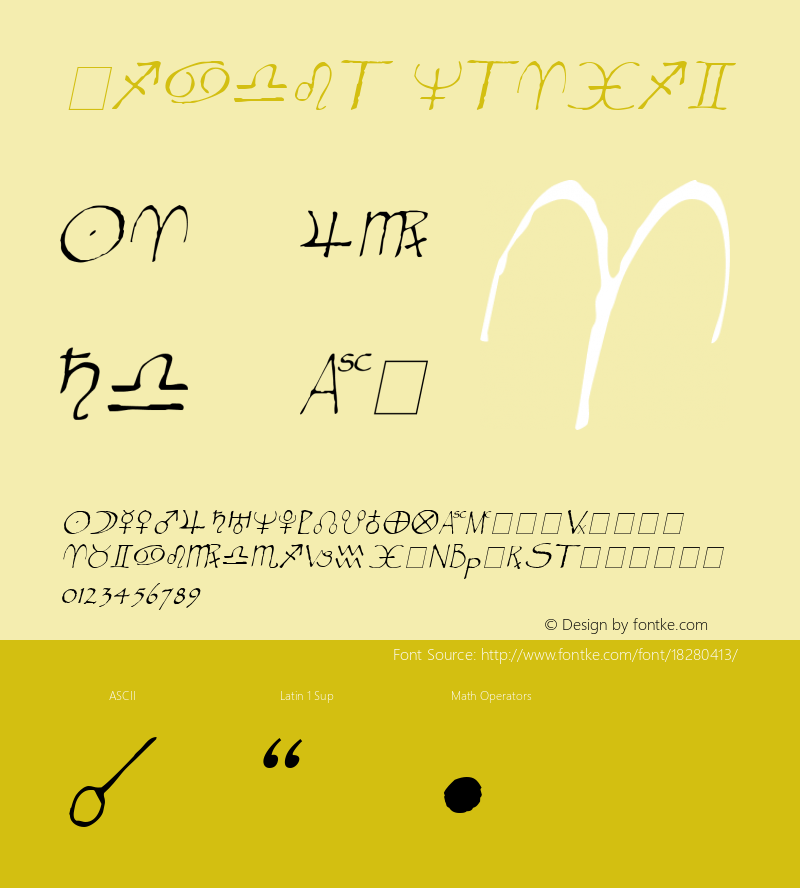 Widget Italic Version 1.2; 2003 Font Sample