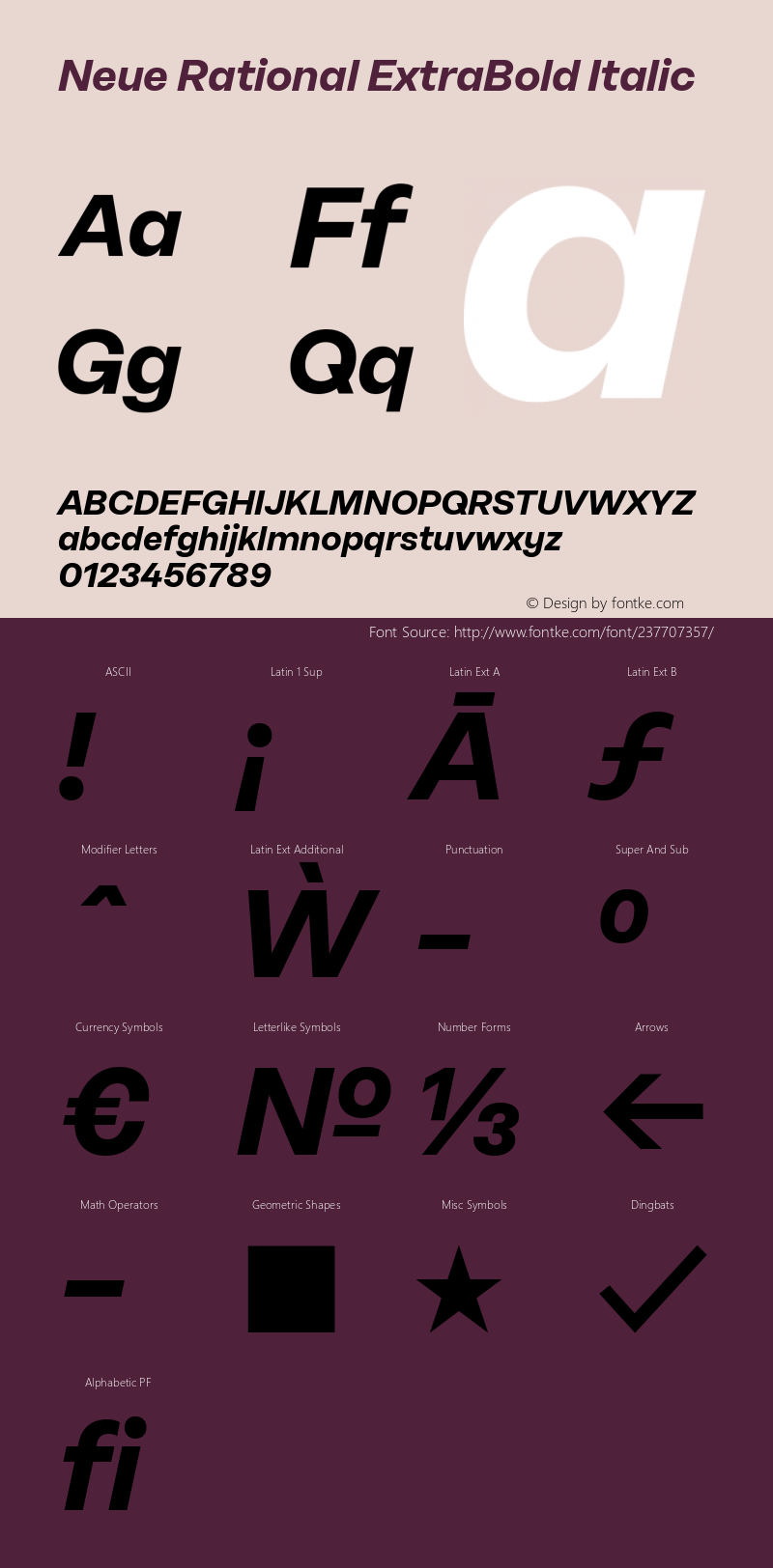 Neue Rational ExtraBold Italic Version 1.000图片样张