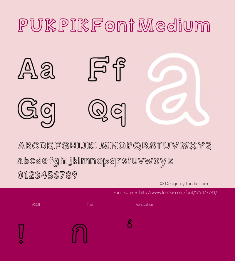 PUKPIKFont Version 001.000图片样张