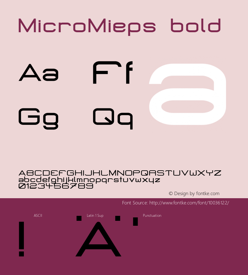 MicroMieps bold 99; 2.2 Font Sample