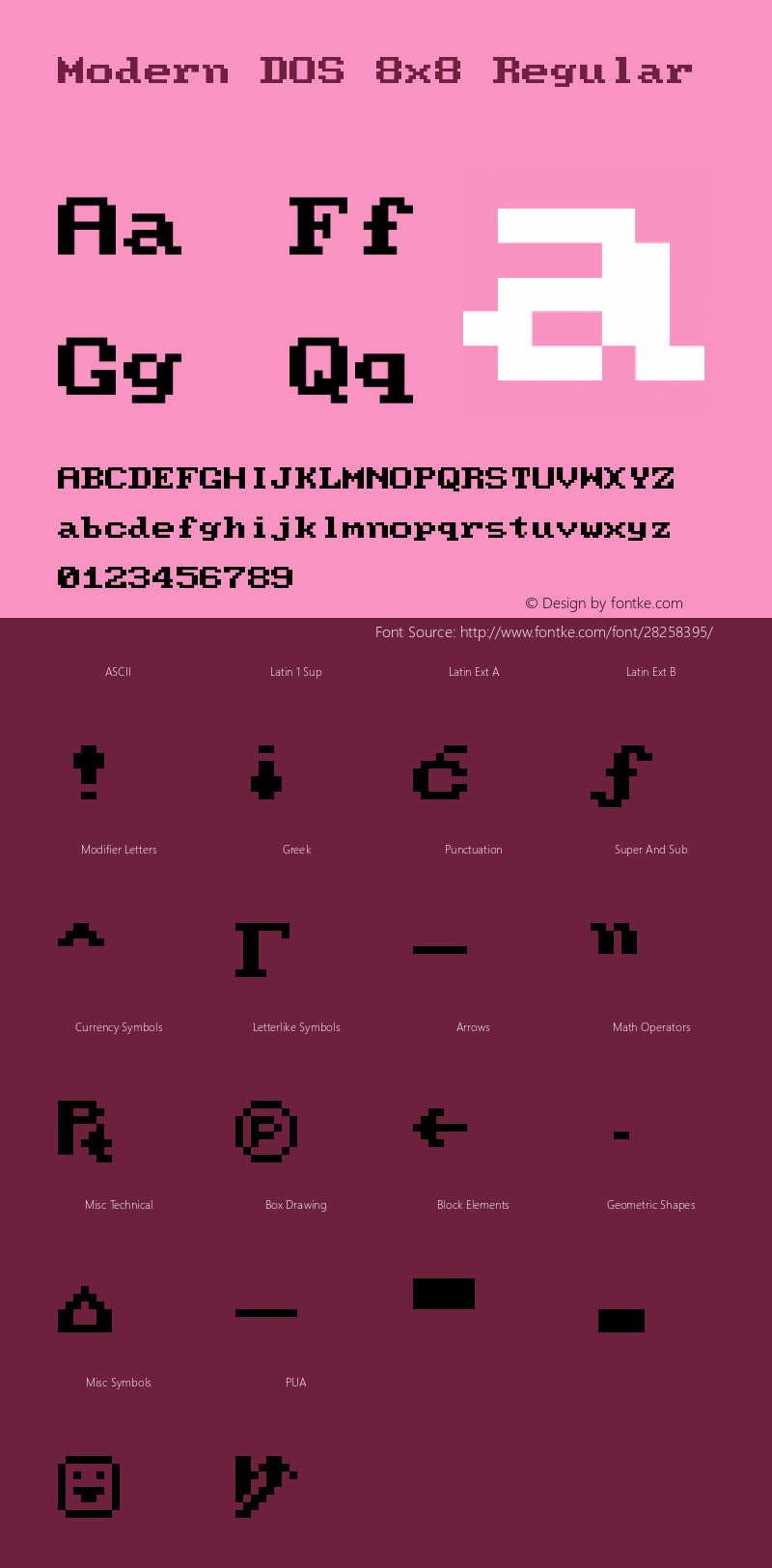 Modern DOS 8x8 20190101.01 Font Sample