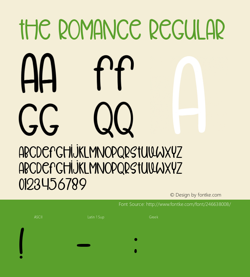 THE ROMANCE Version 1.00;December 20, 2021;FontCreator 13.0.0.2683 64-bit图片样张