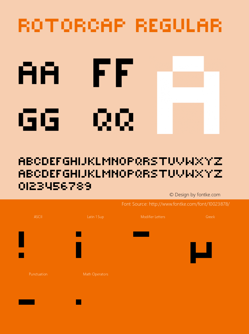 ROTORcap Regular Macromedia Fontographer 4.1 1999-04-22 Font Sample