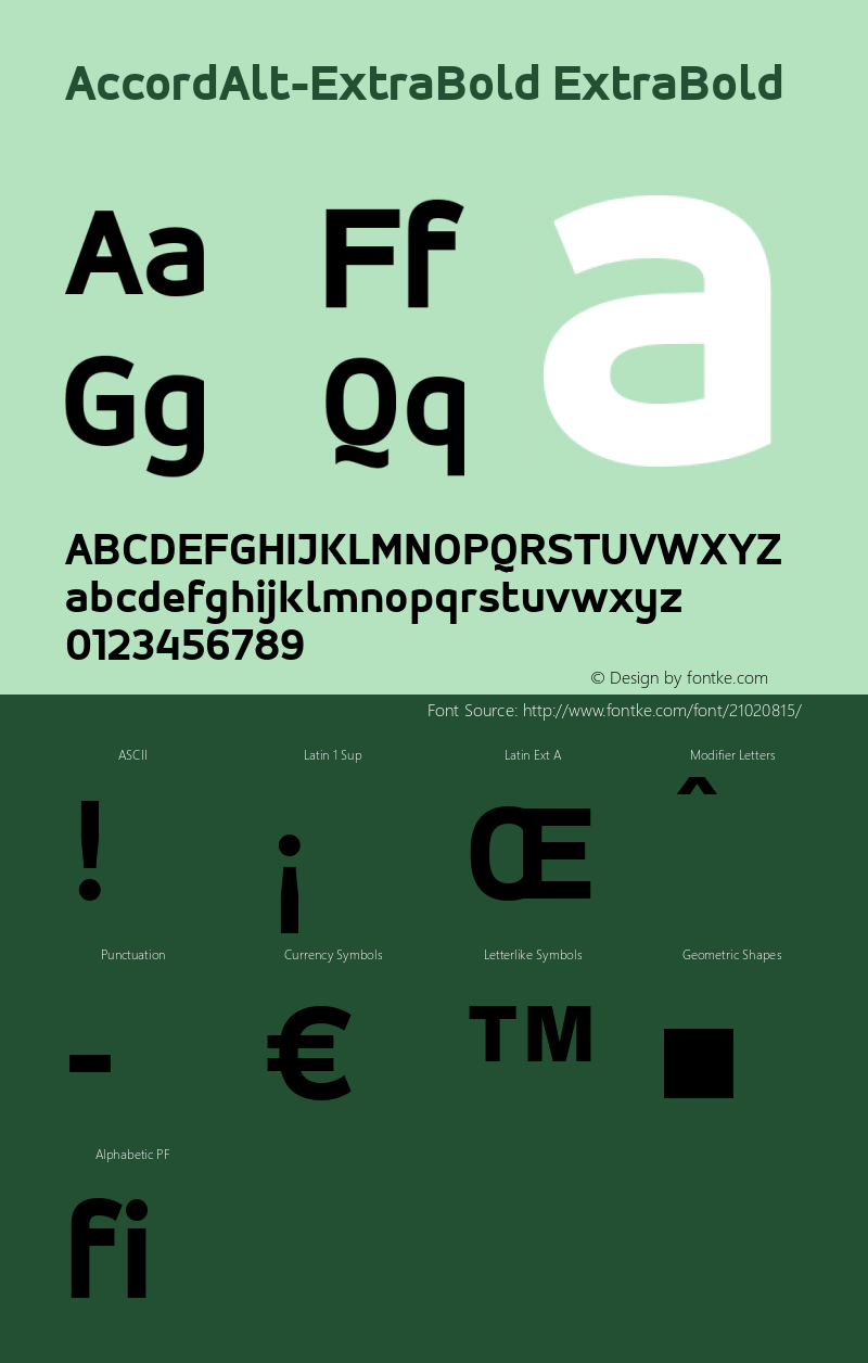 AccordAlt-ExtraBold ExtraBold 001.000 Font Sample