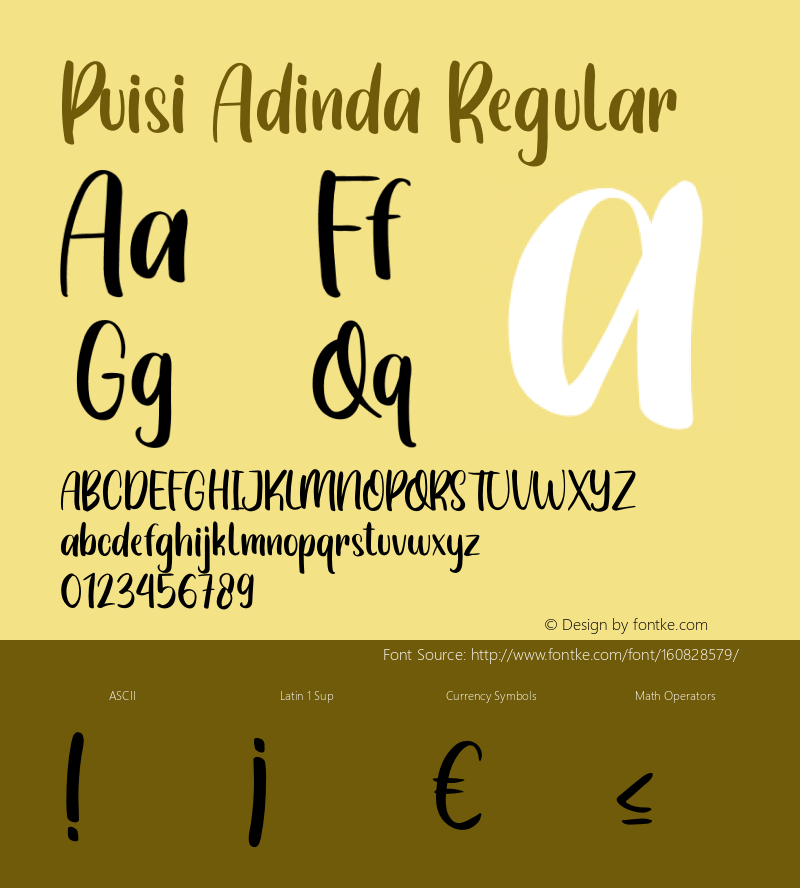 Puisi Adinda Version 1.00;April 14, 2021;FontCreator 12.0.0.2535 32-bit Font Sample