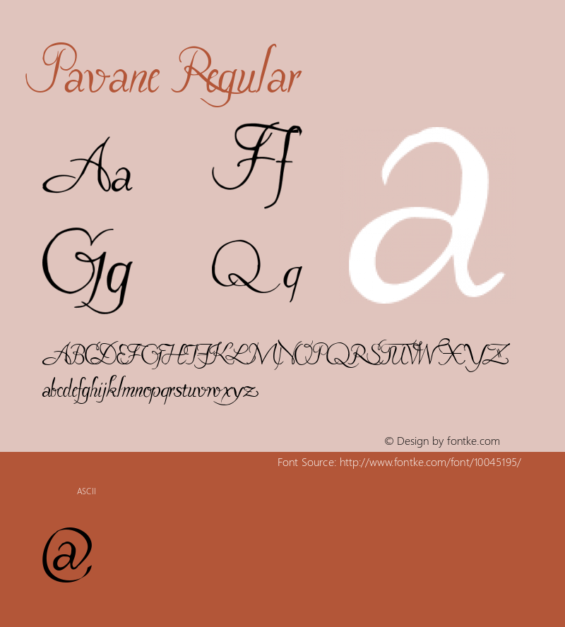 Pavane Regular Altsys Fontographer 4.0.3 8/7/97 Font Sample