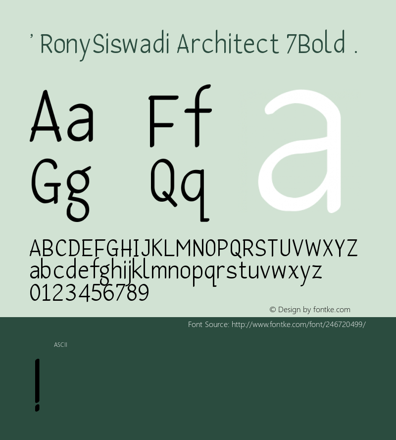 ' RonySiswadi Architect 7Bold Version 1.00 May 19, 2010, initial release图片样张
