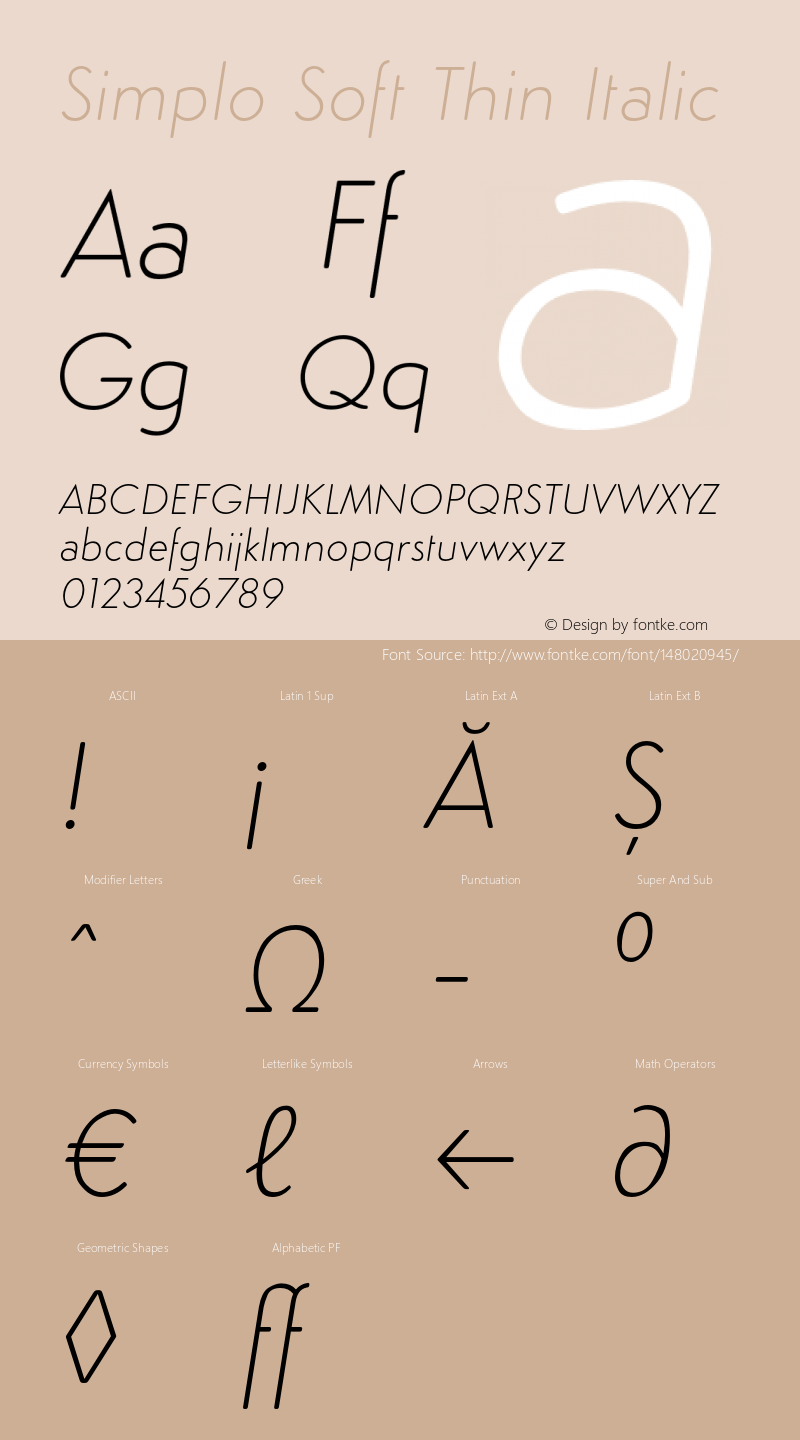 SimploSoft-ThinItalic Version 1.07          UltraPrecision Font Font Sample