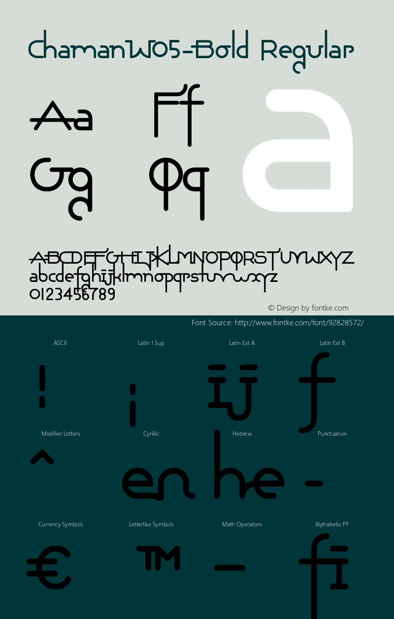 Chaman W05 Bold Version 1.00 Font Sample