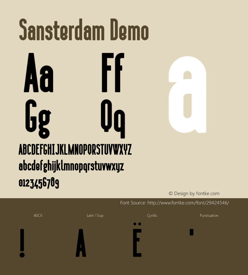 Sansterdam Demo Version 1.009;Fontself Maker 3.0.0-3 Font Sample