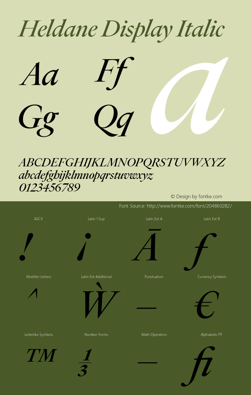 Heldane Display Italic Version 1.002图片样张