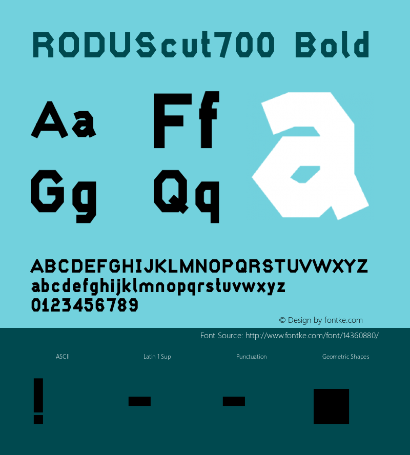 RODUScut700 Bold Version 1.0 Font Sample