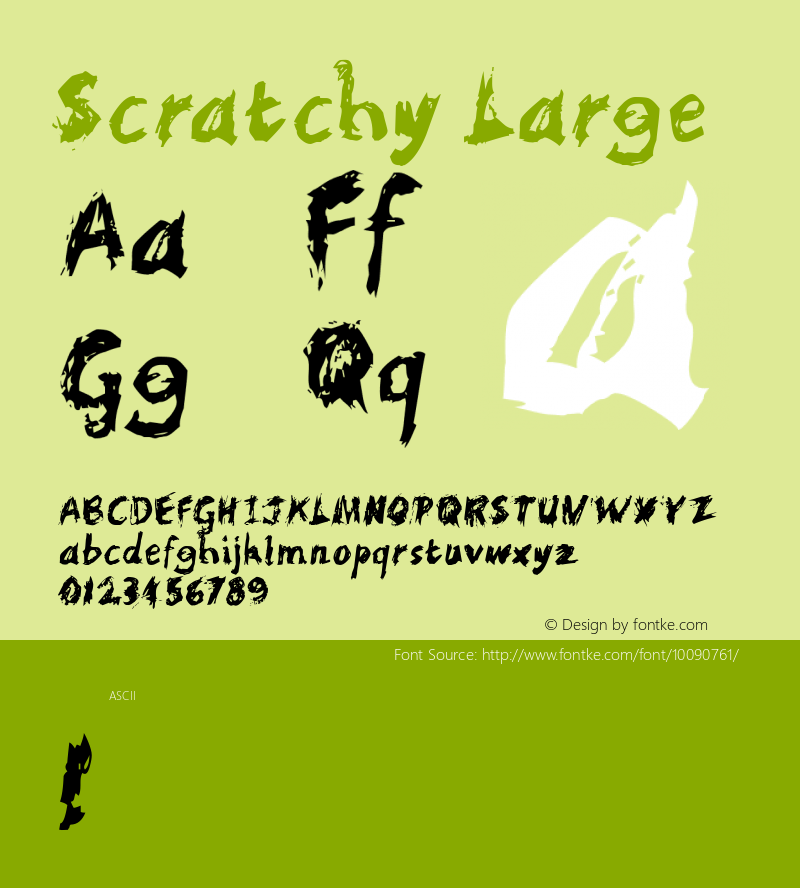 Scratchy Large Macromedia Fontographer 4.1.4 17/4/01 Font Sample