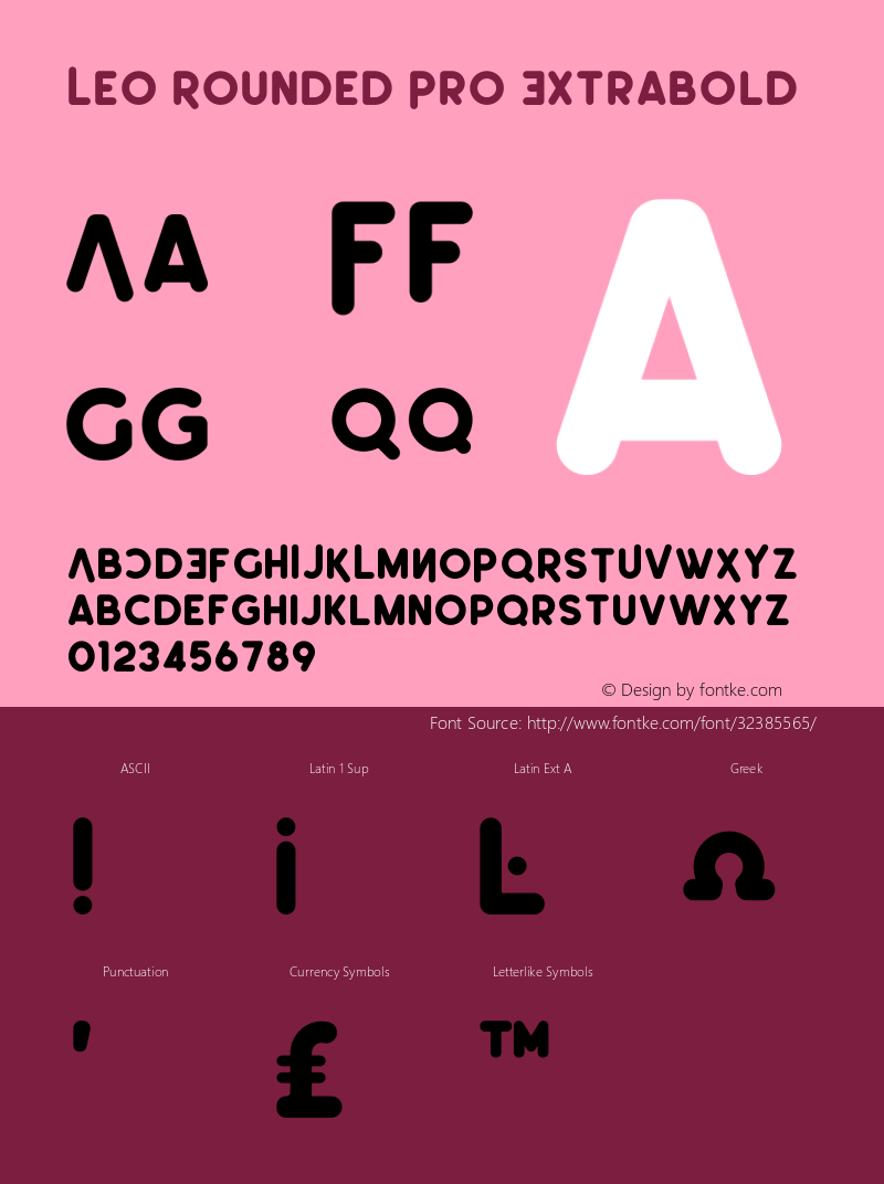 Leo Rounded Pro Extrabold Version 1.002;Fontself Maker 3.1.1 Font Sample