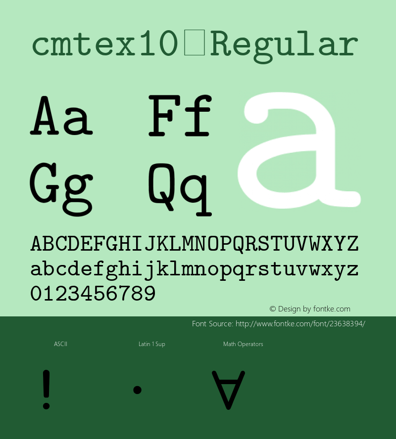 cmtex10 0.0 Font Sample