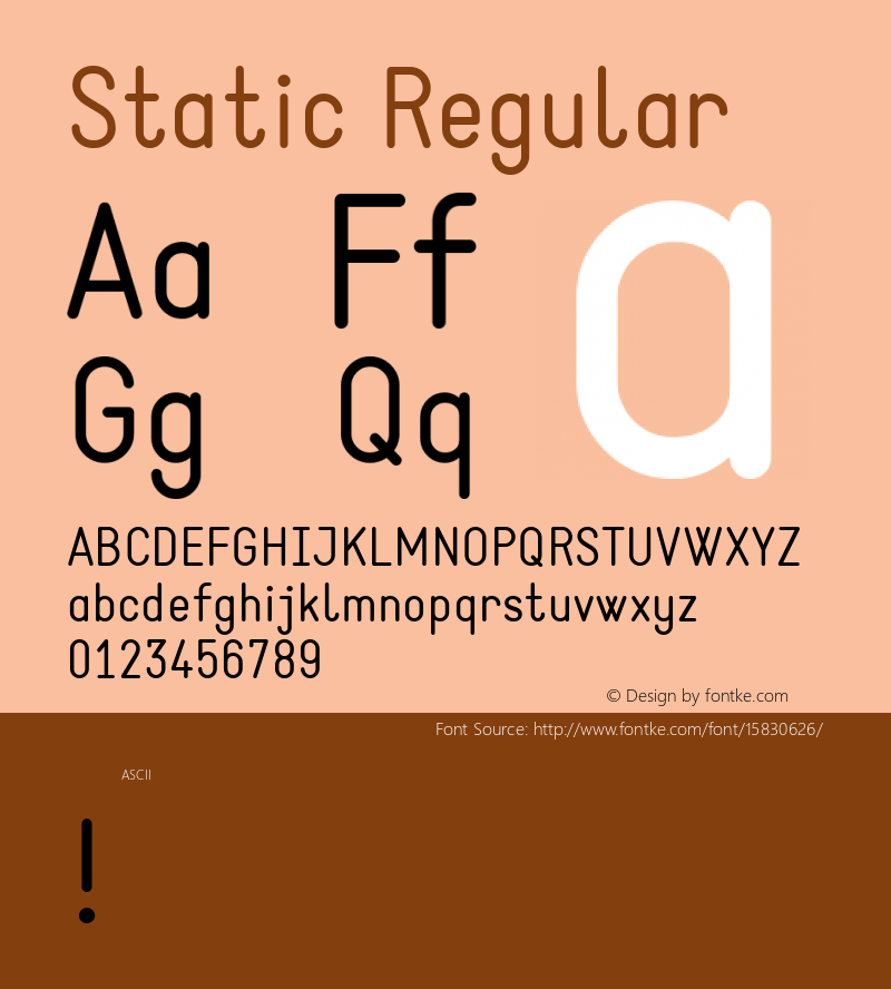 Static Regular Version 1.000; ttfautohint (v1.4.1) Font Sample