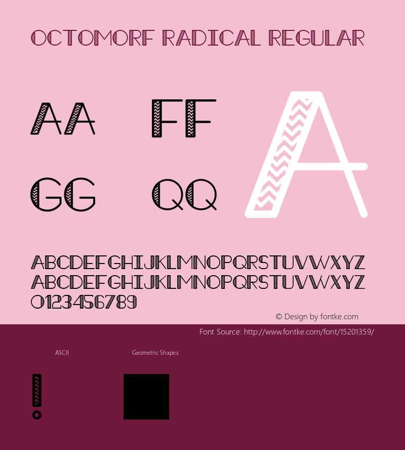 Octomorf Radical Regular Version 1.001;PS 001.001;hotconv 1.0.56;makeotf.lib2.0.21325 Font Sample