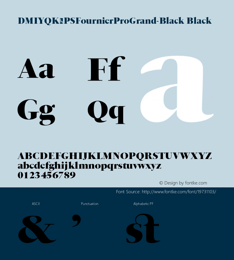 DMIYQK+PSFournierProGrand-Black Version 1.0 Font Sample