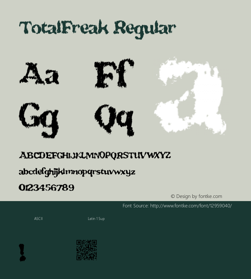 TotalFreak Regular Version 1.00 March 6, 2016, initial release Font Sample