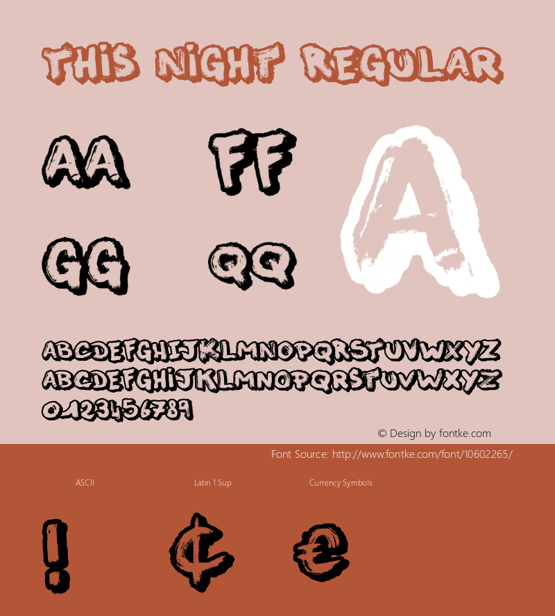 This Night Regular Version 001.000 Font Sample