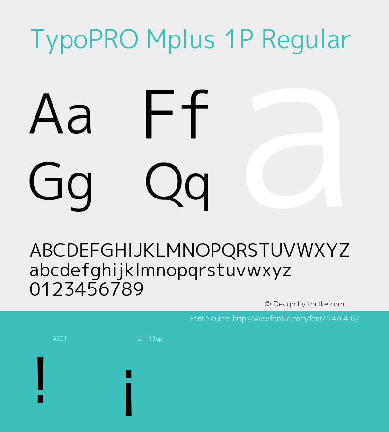 TypoPRO Mplus 1P Regular Version 1.059 Font Sample