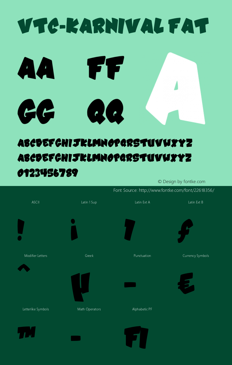 VTC-Karnival-Fat Version 1.000 Font Sample