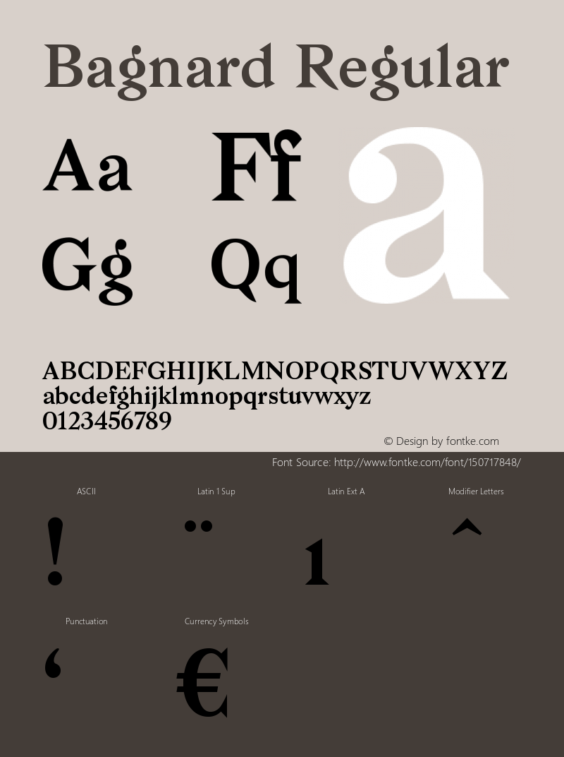 Bagnard 1.000 Font Sample