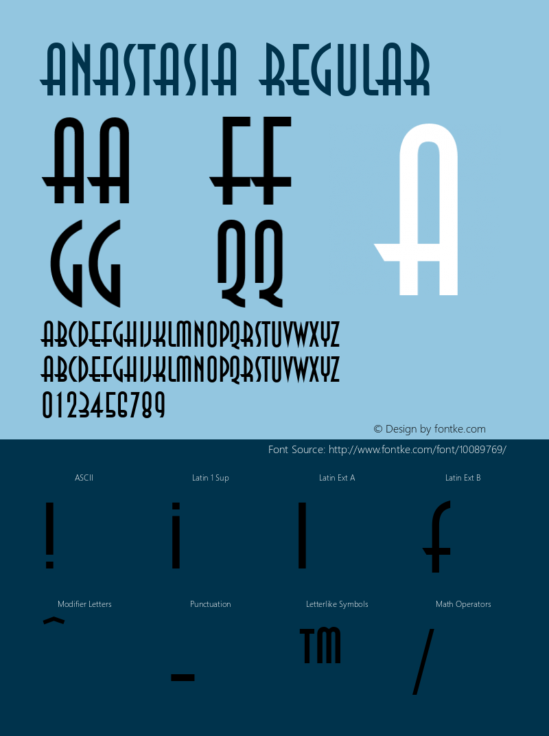 Anastasia Regular From the WSI-Fonts Professional Collection Font Sample
