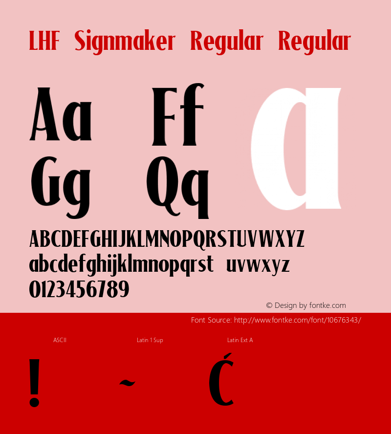 LHF Signmaker Regular Regular Unknown Font Sample