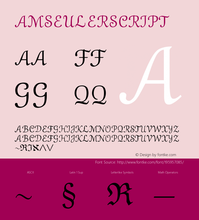 ☞AMS Euler Script Version 3.00 2003 initial release; ttfautohint (v1.5);com.myfonts.easy.linotype.ams-euler.script.wfkit2.version.ZHs图片样张