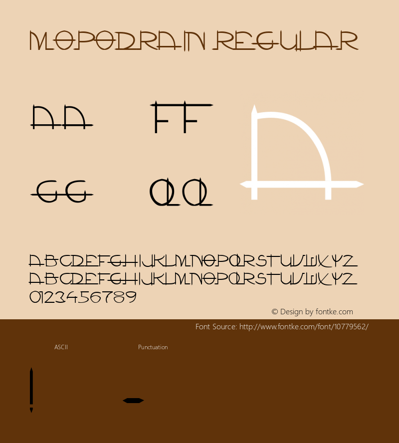Mopodrain Regular Macromedia Fontographer 4.1 27-11-98 Font Sample
